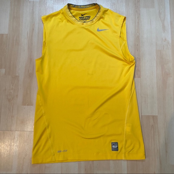 Nike Other - Nike men’s pro combat yellow tank top
